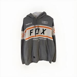 Y2K Fox Racing Pullover Hoodie Sweatshirt Mens L Embroidered Distressed Vintage